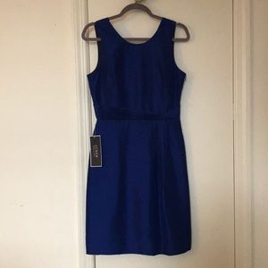 NWT J Crew Louisa Slub Silk Shift Dress Blue 4